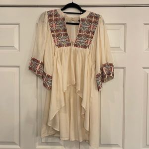 Embroidered Aqua top, size M and never worn